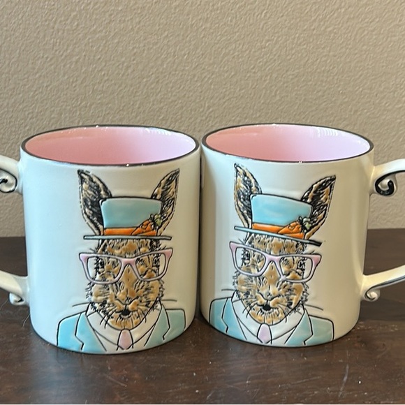 Other - Eli & Ana Set of 2 Coffee Mugs Easter Bunny Ears Ceramic New